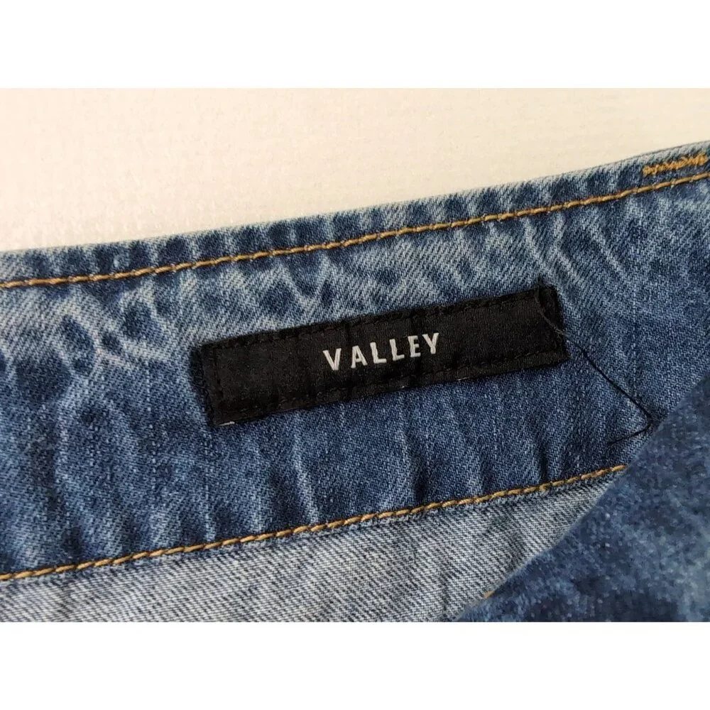 RVCA Valley Jean Shorts‎ Womens 27 Blue Denim Exposed Zipper Festival Beach